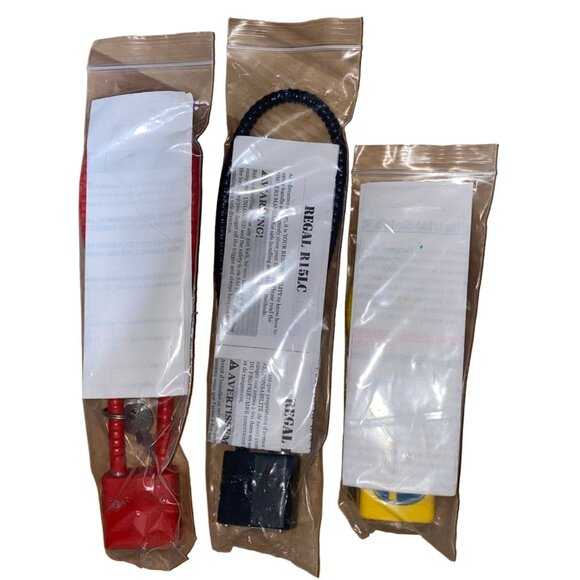 3-Pack Heavy Duty Cable Gun Locks With Keys In Red Yellow & Black - Picture 3 of 3